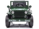 Wojskowe Auto na akumulator Willys + pilot PA0263 zielony