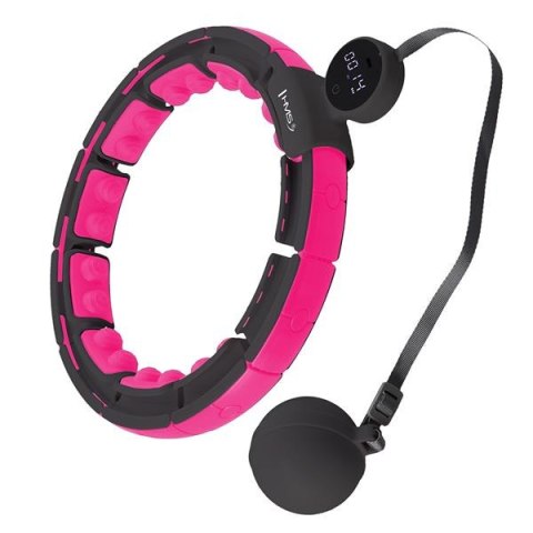 HMS HHM16 HULA HOP BLACK/PINK Z MAGNESAMI I OBCIĄŻNIKIEM + LICZNIK HMS