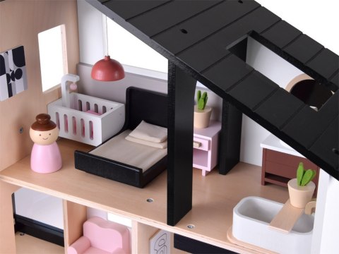 Nowoczesny Drewniany Domek dla Lalek w Stylu LOFT + lalki meble ZA5073 Nowoczesny Drewniany Domek dla Lalek w Stylu LOFT + lalki meble ZA5073
