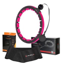 HMS ZESTAW HULA HOP MAGNETYCZNY BLACK/PINK HHM16 Z LICZNIKIEM HMS + PAS WYSZCZUPLAJĄCY BR163 BLACK