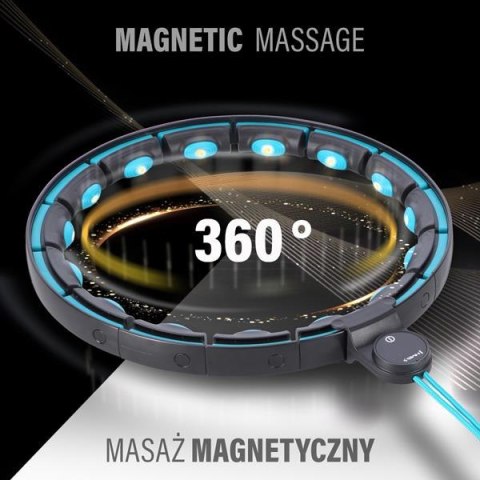 HMS HHM17 HULA HOP BLACK/TURQUOISE Z MAGNESAMI I OBCIĄŻNIKIEM + LICZNIK HMS HMS HHM17 HULA HOP BLACK/TURQUOISE Z MAGNESAMI I OBCIĄŻNIKIEM + LICZNIK HMS