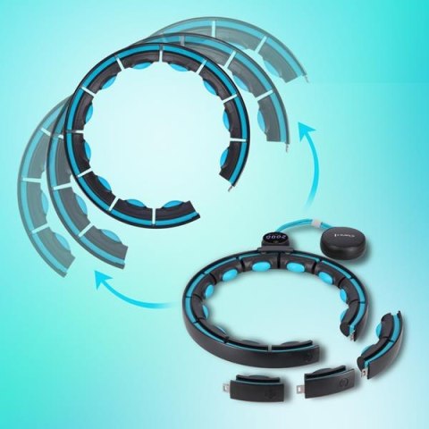 HMS HHM17 HULA HOP BLACK/TURQUOISE Z MAGNESAMI I OBCIĄŻNIKIEM + LICZNIK HMS HMS HHM17 HULA HOP BLACK/TURQUOISE Z MAGNESAMI I OBCIĄŻNIKIEM + LICZNIK HMS