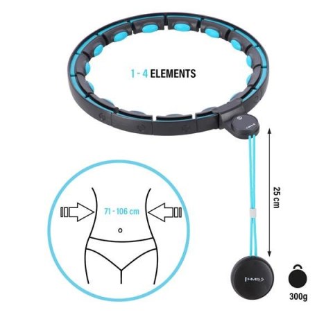 HMS HHM17 HULA HOP BLACK/TURQUOISE Z MAGNESAMI I OBCIĄŻNIKIEM + LICZNIK HMS HMS HHM17 HULA HOP BLACK/TURQUOISE Z MAGNESAMI I OBCIĄŻNIKIEM + LICZNIK HMS