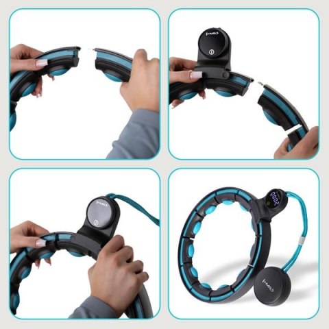 HMS HHM17 HULA HOP BLACK/TURQUOISE Z MAGNESAMI I OBCIĄŻNIKIEM + LICZNIK HMS HMS HHM17 HULA HOP BLACK/TURQUOISE Z MAGNESAMI I OBCIĄŻNIKIEM + LICZNIK HMS
