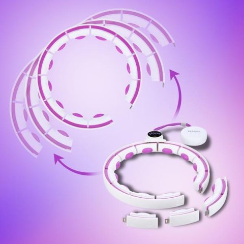 HMS ZESTAW HULA HOP MAGNETYCZNY WHITE/VIOLET HHM17 Z LICZNIKIEM HMS + PAS WYSZCZUPLAJĄCY BR163 BLACK HMS ZESTAW HULA HOP MAGNETYCZNY WHITE/VIOLET HHM17 Z LICZNIKIEM HMS + PAS WYSZCZUPLAJĄCY BR163 BLACK
