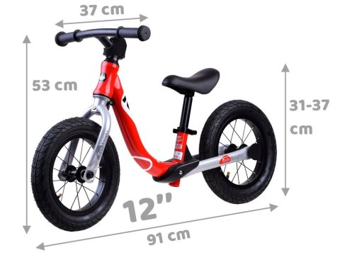 RoyalBaby rama ALU Rower biegowy 12cal pomp RO0130 czerwony RoyalBaby rama ALU Rower biegowy 12cal pomp RO0130 czerwony