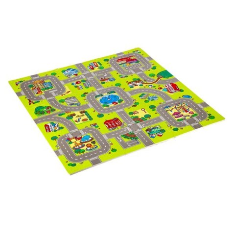 NILS FUN MD02 MATA DZIECIĘCA PUZZLE CARS 9 ELEMENTÓW 90x90CM NILS FUN