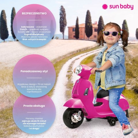 Jeździk akumulatorowy Scooter Vespa fuksja Jeździk akumulatorowy Scooter Vespa fuksja
