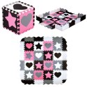 NILS FUN MD03 MATA DZIECIĘCA PUZZLE KOJEC PINK HEARTS 36 ELEMENTÓW 140x140CM NILS FUN