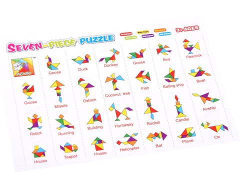 Puzzle piankowe układanka logiczna tangram wielokolorowa układanka ZA3343 Puzzle piankowe układanka logiczna tangram wielokolorowa układanka ZA3343
