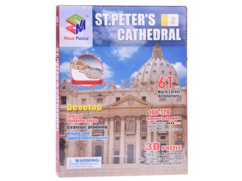 Puzzle 3D Bazylika św. Piotra Watykan 61el. puzzle przestrzenne ZA1578 Puzzle 3D Bazylika św. Piotra Watykan 61el. puzzle przestrzenne ZA1578