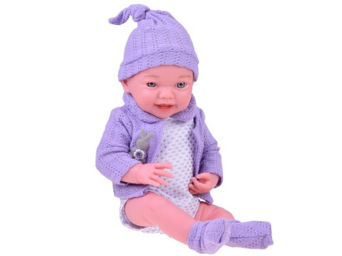 Uśmiechnięta Lalka bobas 40cm laleczka dzidziuś fioletowy sweterek ZA5321 Uśmiechnięta Lalka bobas 40cm laleczka dzidziuś fioletowy sweterek ZA5321