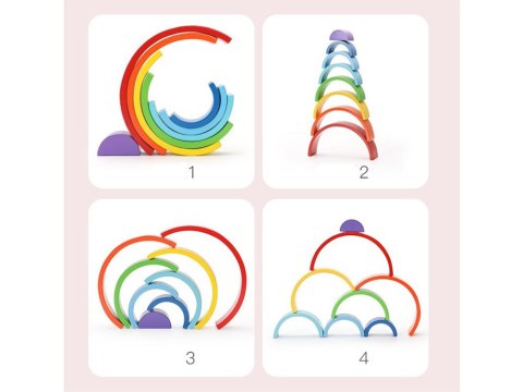 Drewniana układanka edukacyjna Montessori kolorowa tęcza + zadania ZA5328 Drewniana układanka edukacyjna Montessori kolorowa tęcza + zadania ZA5328