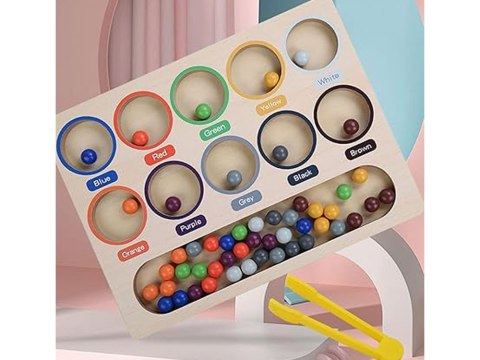 Kolorowe Kulki Układanka Montessori Mozaika Sorter nauka kolorów ZA5329 Kolorowe Kulki Układanka Montessori Mozaika Sorter nauka kolorów ZA5329