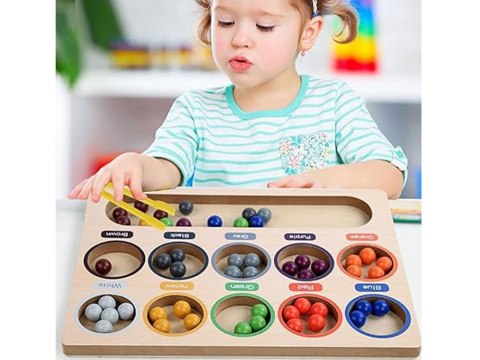 Kolorowe Kulki Układanka Montessori Mozaika Sorter nauka kolorów ZA5329 Kolorowe Kulki Układanka Montessori Mozaika Sorter nauka kolorów ZA5329