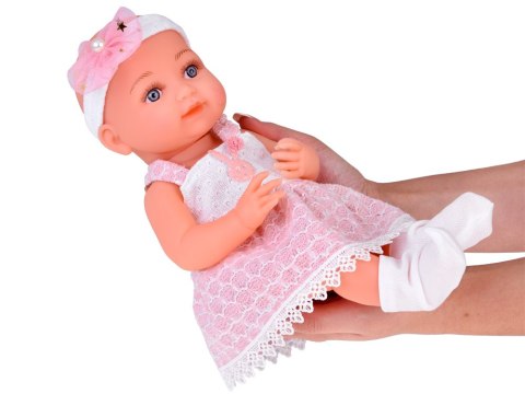 Gumowa lalka bobas w różowej sukience butelka smoczek ZA5235 Gumowa lalka bobas w różowej sukience butelka smoczek ZA5235
