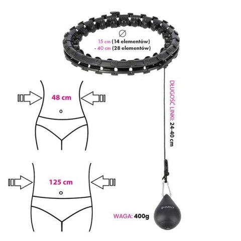 HMS ZESTAW HULA HOP HHW12 BLACK Z WYPUSTKAMI I OBCIĄŻNIKIEM HMS + PAS BR163 BLACK PLUS SIZE HMS ZESTAW HULA HOP HHW12 BLACK Z WYPUSTKAMI I OBCIĄŻNIKIEM HMS + PAS BR163 BLACK PLUS SIZE
