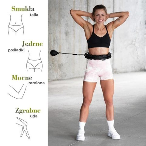 HMS ZESTAW HULA HOP HHW12 BLACK Z WYPUSTKAMI I OBCIĄŻNIKIEM HMS + PAS BR163 BLACK PLUS SIZE HMS ZESTAW HULA HOP HHW12 BLACK Z WYPUSTKAMI I OBCIĄŻNIKIEM HMS + PAS BR163 BLACK PLUS SIZE