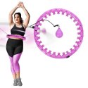 HMS ZESTAW HULA HOP HHW12 VIOLET Z WYPUSTKAMI I OBCIĄŻNIKIEM HMS + PAS BR163 BLACK PLUS SIZE