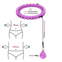 HMS ZESTAW HULA HOP HHW12 VIOLET Z WYPUSTKAMI I OBCIĄŻNIKIEM HMS + PAS BR163 BLACK PLUS SIZE