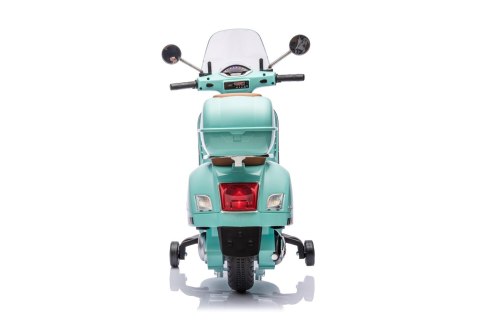 Jeździk akumulatorowy Scooter Vespa z kuferkiem turkusowy Jeździk akumulatorowy Scooter Vespa z kuferkiem turkusowy
