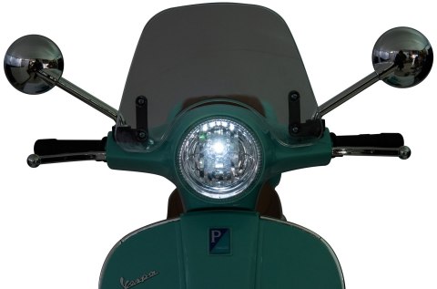 Jeździk akumulatorowy Scooter Vespa z kuferkiem turkusowy Jeździk akumulatorowy Scooter Vespa z kuferkiem turkusowy