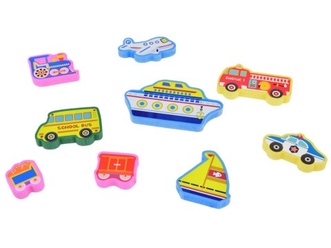 Drewniana układanka puzzle transport pojazdy 9ele dopasuj kształty ZA5257 Drewniana układanka puzzle transport pojazdy 9ele dopasuj kształty ZA5257