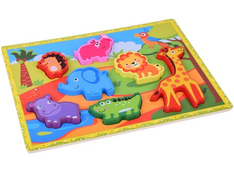 Drewniane puzzle układanka zwierzątka safari 7ele dopasuj kształty ZA5256 Drewniane puzzle układanka zwierzątka safari 7ele dopasuj kształty ZA5256