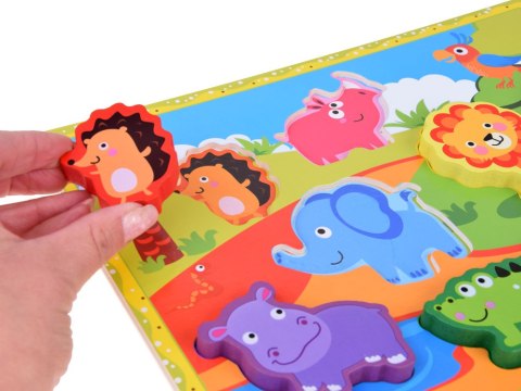 Drewniane puzzle układanka zwierzątka safari 7ele dopasuj kształty ZA5256 Drewniane puzzle układanka zwierzątka safari 7ele dopasuj kształty ZA5256
