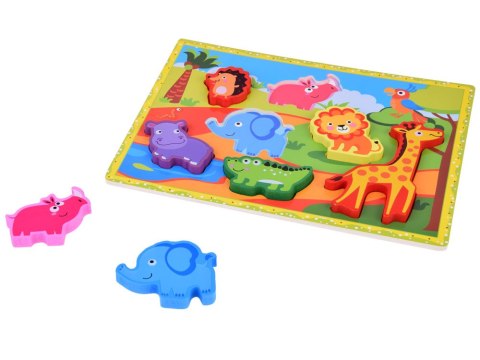Drewniane puzzle układanka zwierzątka safari 7ele dopasuj kształty ZA5256 Drewniane puzzle układanka zwierzątka safari 7ele dopasuj kształty ZA5256