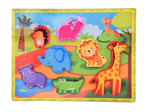 Drewniane puzzle układanka zwierzątka safari 7ele dopasuj kształty ZA5256 Drewniane puzzle układanka zwierzątka safari 7ele dopasuj kształty ZA5256