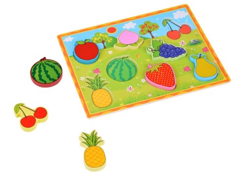 Układanka drewniana edukacyjne puzzle OWOCE dopasuj 8 ele ZA5255 Układanka drewniana edukacyjne puzzle OWOCE dopasuj 8 ele ZA5255