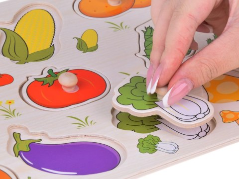 Układanka edukacyjna puzzle drewniane warzywa dopasuj 11ele ZA5258 Układanka edukacyjna puzzle drewniane warzywa dopasuj 11ele ZA5258
