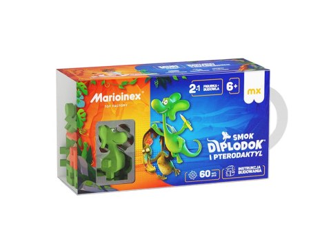 Marioinex Diplodok i Pterodaktyl klocki mini wafle 60 el + figurka ZA5499 Marioinex Diplodok i Pterodaktyl klocki mini wafle 60 el + figurka ZA5499