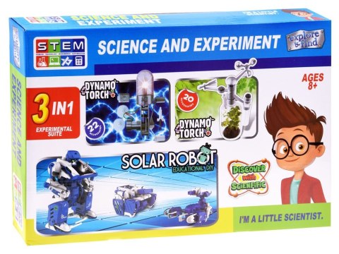 Zestaw młodego naukowca 3w1 robot dynamo ZA3325 Zestaw młodego naukowca 3w1 robot dynamo ZA3325