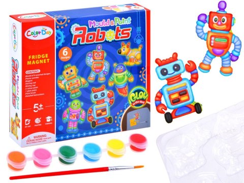 Zestaw zrób sam magnesy Roboty gips farby ZA3278 Zestaw zrób sam magnesy Roboty gips farby ZA3278