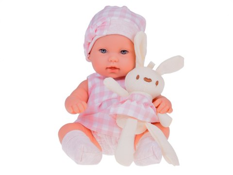 Bobas Lalka Noworodek ubrana różowa czapka sukienka maskotka królik ZA5007 RO Bobas Lalka Noworodek ubrana różowa czapka sukienka maskotka królik ZA5007 RO