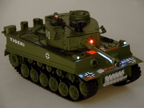 Duży zdalnie sterowany CZOŁG na pilota German Tiger 45cm strzela RC0252ZI Duży zdalnie sterowany CZOŁG na pilota German Tiger 45cm strzela RC0252ZI