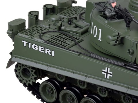 Duży zdalnie sterowany CZOŁG na pilota German Tiger 45cm strzela RC0252ZI Duży zdalnie sterowany CZOŁG na pilota German Tiger 45cm strzela RC0252ZI