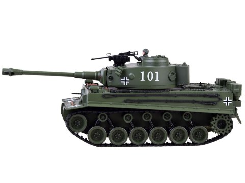 Duży zdalnie sterowany CZOŁG na pilota German Tiger 45cm strzela RC0252ZI Duży zdalnie sterowany CZOŁG na pilota German Tiger 45cm strzela RC0252ZI