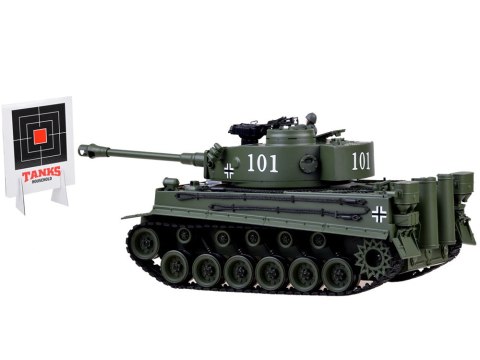Duży zdalnie sterowany CZOŁG na pilota German Tiger 45cm strzela RC0252ZI Duży zdalnie sterowany CZOŁG na pilota German Tiger 45cm strzela RC0252ZI