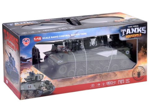 Duży zdalnie sterowany CZOŁG na pilota German Tiger 45cm strzela RC0252ZI Duży zdalnie sterowany CZOŁG na pilota German Tiger 45cm strzela RC0252ZI