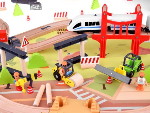 Kolejka drewniana dla dzieci baza transportowa dźwig pociąg tory ZA4830 Kolejka drewniana dla dzieci baza transportowa dźwig pociąg tory ZA4830