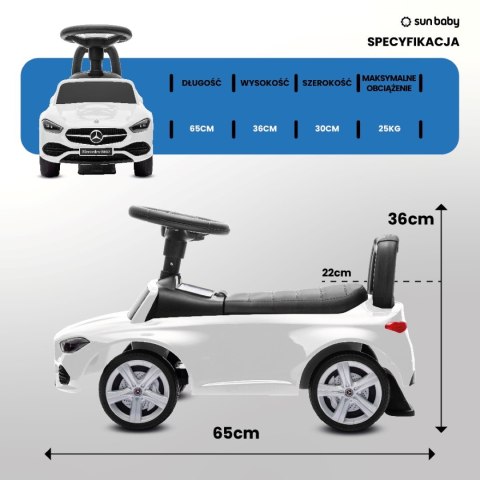 Jeździk dla dziecka, pchacz, chodzik, Mercedes C-Class biały Jeździk dla dziecka, pchacz, chodzik, Mercedes C-Class biały