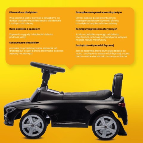 Jeździk dla dziecka, pchacz, chodzik, Mercedes C-Class czarny Jeździk dla dziecka, pchacz, chodzik, Mercedes C-Class czarny