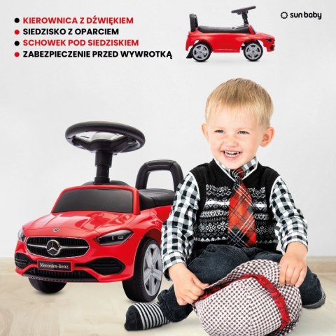 Jeździk dla dziecka, pchacz, chodzik, Mercedes C-Class czerwony Jeździk dla dziecka, pchacz, chodzik, Mercedes C-Class czerwony