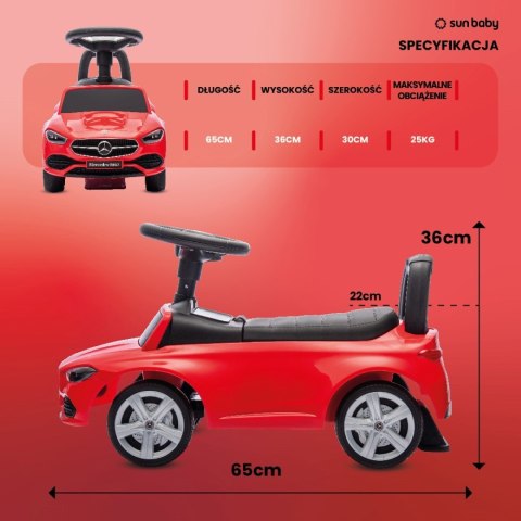 Jeździk dla dziecka, pchacz, chodzik, Mercedes C-Class czerwony Jeździk dla dziecka, pchacz, chodzik, Mercedes C-Class czerwony