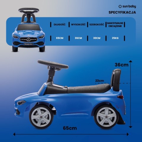 Jeździk dla dziecka, pchacz, chodzik, Mercedes C-Class niebieski Jeździk dla dziecka, pchacz, chodzik, Mercedes C-Class niebieski