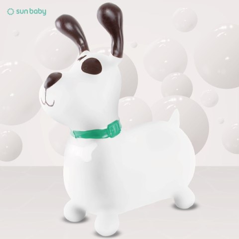 Skoczek gumowy dla dzieci REKSIO 60 cm biały do skakania z pompką Skoczek gumowy dla dzieci REKSIO 60 cm biały do skakania z pompką