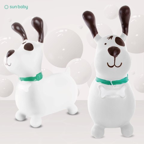 Skoczek gumowy dla dzieci REKSIO 60 cm biały do skakania z pompką Skoczek gumowy dla dzieci REKSIO 60 cm biały do skakania z pompką